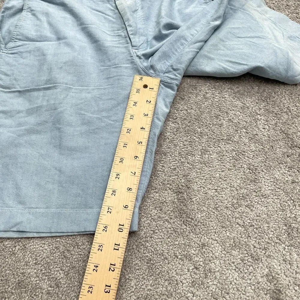 J.Crew Club Chino Shorts Mens Size 31 Blue Cotton Flat Front 11 Inch Casual